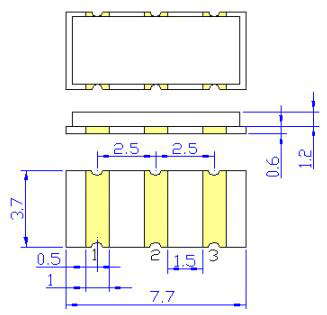 声表谐振器SMD7030规格书 声表谐振器SMD7030规格书
